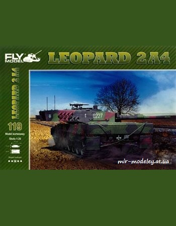 №8 - Танк Leopard 2 A4 (3 издание) [Fly Model 119] из бумаги — развертка из бумаги