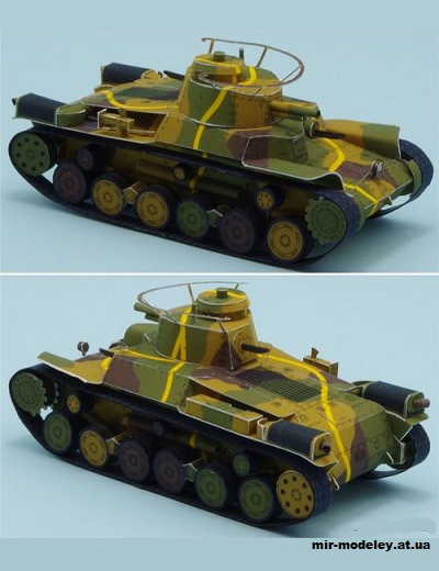 №147 - Японский средний танк Тип 97 Чи-Ха / Japanese Medium Tank Type 97 Chi-Ha [Lazylife] из бумаги — развертка из бумаги