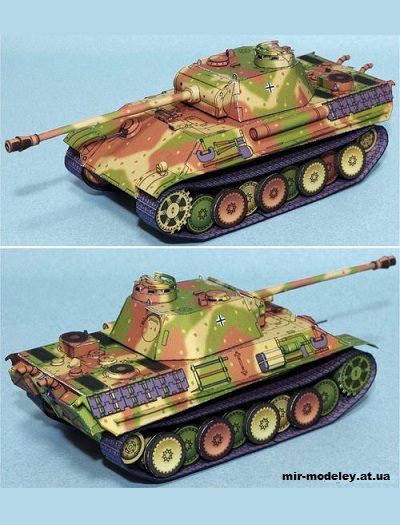 №131 - Средний танк Panther Ausf. G [Lazylife] из бумаги — скачать развертку из бумаги