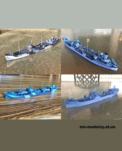 №160 - WW2 T2 Tankers: USMC Schuykill, USS Escambia, USS Cahaba, USMC Fallen Timbers (Wayne McCullough) из бумаги