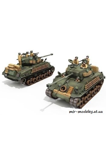 №105 - Sherman Fury M4A3E8 [Paper-Replika] из бумаги — скачать развертку из бумаги