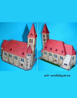 №1090 - Церковь в Дамникове / Kostel v Damníkově (ABC 20/2005) из бумаги