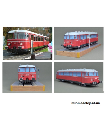 №1098 - Автомотриса Schienenbus MAN VT23 (Mondorfer Bastelbogen 46) из бумаги