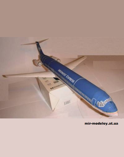 №10588 - Пассажирский авиалайнер McDonnell Douglas MD-80 Midwest Express [Fiddlers Green] из бумаги
