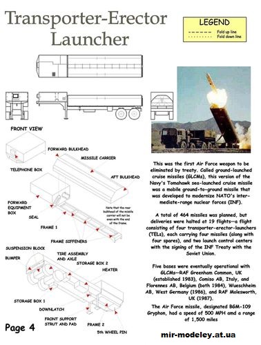 №10614 - Подвижный грунтовый ракетный комплекс / Transporter Erector Launcher (Fiddlers Green) из бумаги