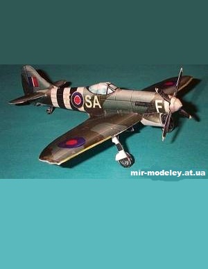 №10925 - Истребитель-бомбардировщик Hawker Tempest V (Fabrizio Prudenziati) из бумаги