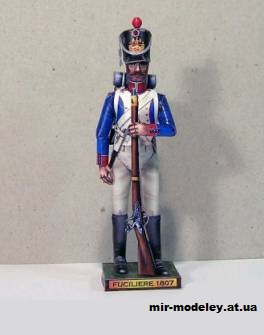 №10945 - Стрелок / Fuciliere 1807 (Fabrizio Prudenziati) из бумаги