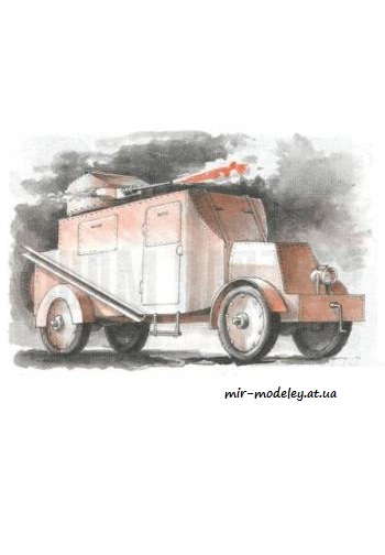 №1122 - Бронеавтомобиль Шарон 1904 г [Левша 9/2001] из бумаги