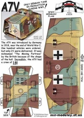 №1111 - A7V (Sturmpanzerwagen) [Fiddlers Green] из бумаги