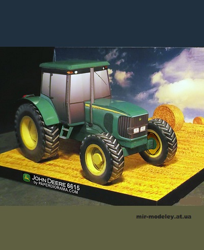 №11372 - Колесный трактор John Deere 6615 (PaperDiorama) из бумаги
