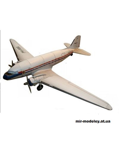 №11418 - Пассажирский самолет Douglas DC3 Dakota (Gahm) из бумаги