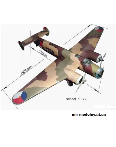 №11427 - Бомбардировщик Fokker T5 (Gahm) из бумаги
