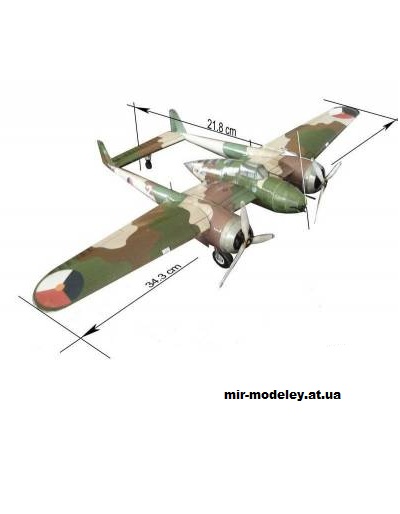 №11425 - Многоцелевой двухмоторный самолёт Fokker G.1 (Gahm) из бумаги