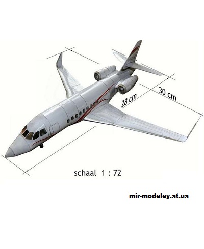 №11421 - Marcel Dassault Falcon 2000 LXS (Gahm) из бумаги