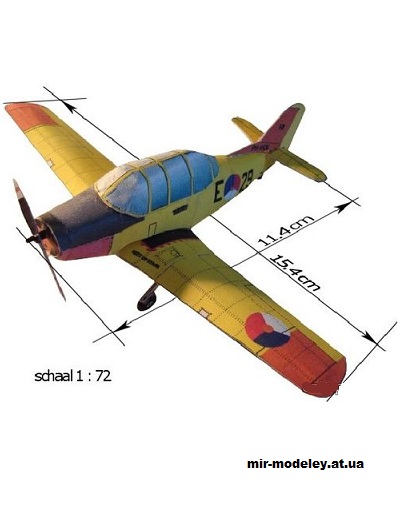 №11426 - Учебно-тренировочный самолет Fokker S11 (Gahm) из бумаги