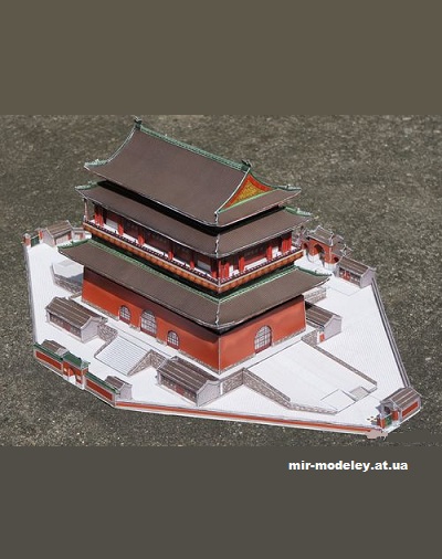№11530 - Гулоу - Барабанная башня в Пекине / Gulou - Beijing Drum Tower (Stahlhart) из бумаги