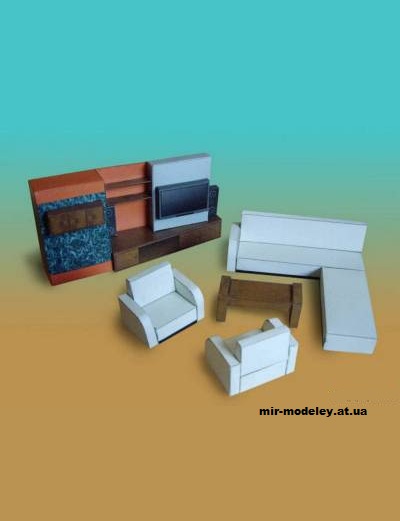 №11569 - Интерьер комнаты / Living room (Bestpapermodels) из бумаги