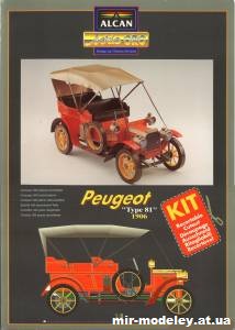 №12131 - Автомобиль Peugeot Type 81 1906 г. (Alcan) из бумаги
