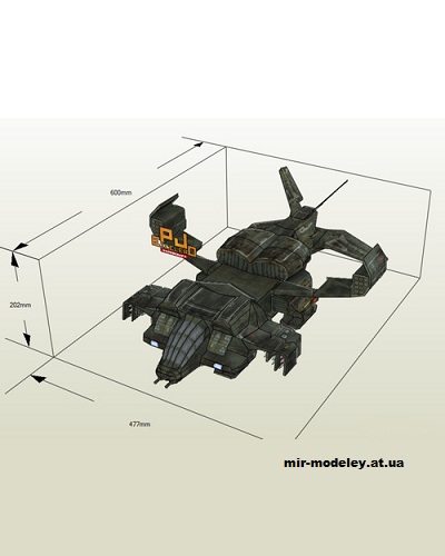 №12142 - Челнок из игры «Чужой против хищника» / Alien vs Predator - Dropship (Alien) из бумаги