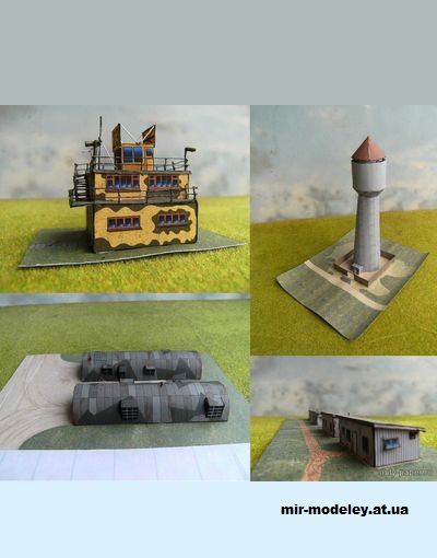 №12290 - World War II Airfield Buildings (Currell Graphics) из бумаги