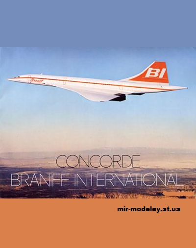 №12267 - Concorde Braniff (Перекрас модели от Currell Graphics) из бумаги