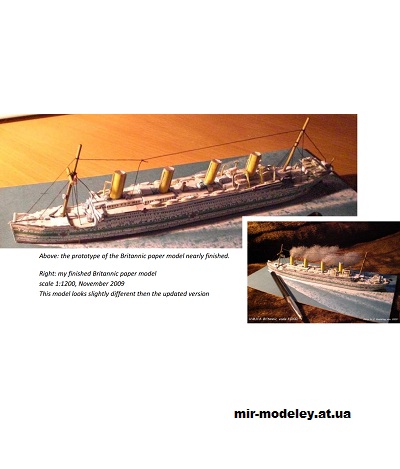 №12281 - S S Britannic 1914 (Currell Graphics) из бумаги