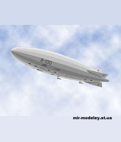№12270 - Дирижабль British Airship R 100 (Currell Graphics) из бумаги