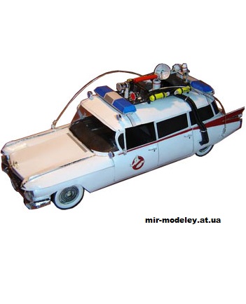 №12239 - Машина охотников за привидениями «Ecto-1» / Ghost Busters Car Ecto-1 (Paper Inside / Cinema) из бумаги
