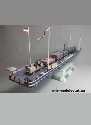 №1265 - Железнодорожный паром с вагонами / Trajekt Bonn Oberkassel (Mondorfer Bastelbogen) из бумаги