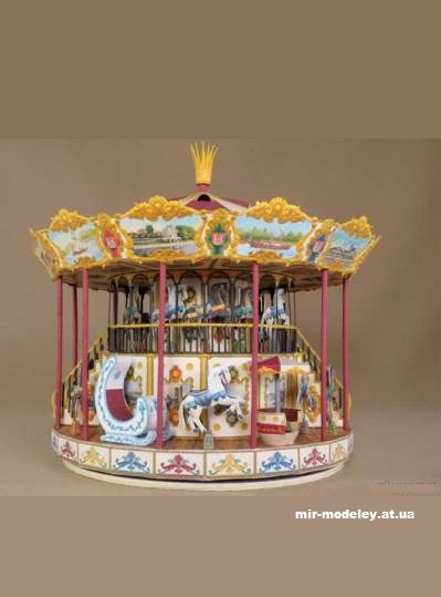 №1256 - Карусель / Rheinromantik Karussell (Mondorfer Bastelbogen) из бумаги