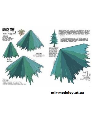 №12370 - Sruce Tree - Ёлка [Fiddlers Green] из бумаги