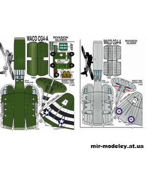 №12375 - WACO-CG4-GLIDER [Fiddlers Green] из бумаги