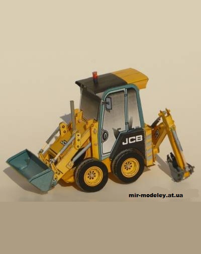 №12380 - Колесный экскаватор-погрузчик JCB 1CX (Fifik) из бумаги