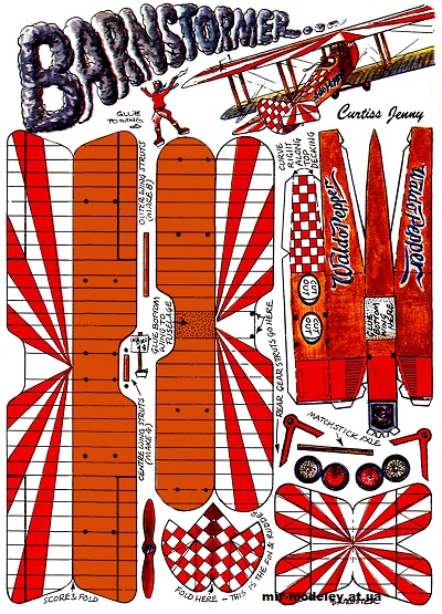 №12333 - Churtiss JN-4 Jenny Barnstormer [Fiddlers Green] из бумаги