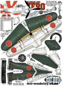№12357 - Mitsubishi A6M Zero [Fiddlers Green] из бумаги