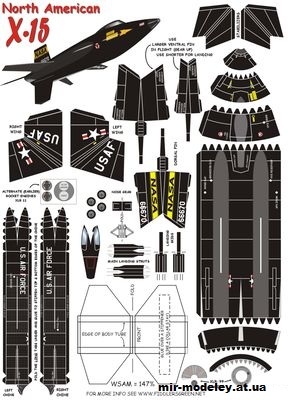 №12378 - North American X-15 Rocket [Fiddlers Green] из бумаги