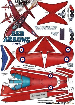 №12365 - Red Arrows HAWK [Fiddlers Green] из бумаги