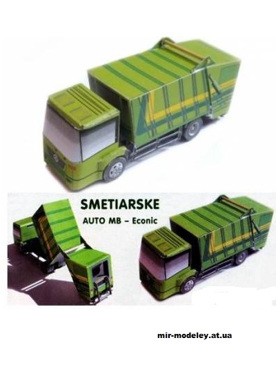 №12381 - Мусоровоз Mercedes Benz Econic [Fifik] из бумаги