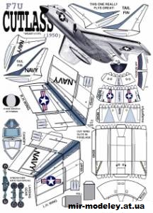 №12346 - Vought F7U Cutlass Carrier Fighter Jet [Fiddlers Green] из бумаги