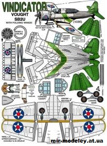 №12374 - Vought SB2U Vindicator [Fiddlers Green] из бумаги