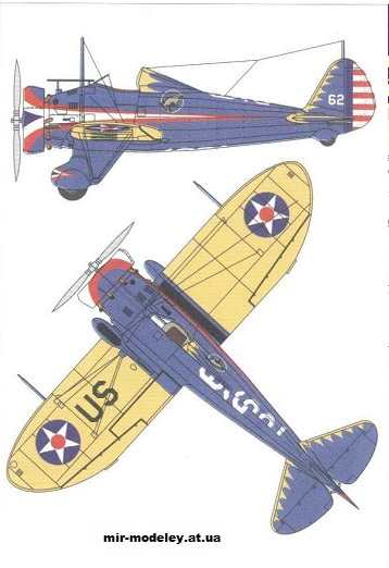 №12479 - Истребитель Boeing P-26 [KEL 103] из бумаги