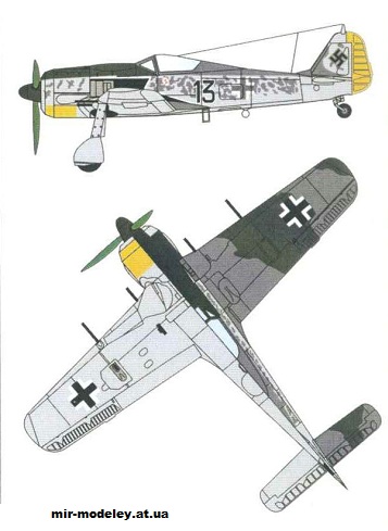№12475 - Focke Wulf Fw-190F [KEL 064] из бумаги