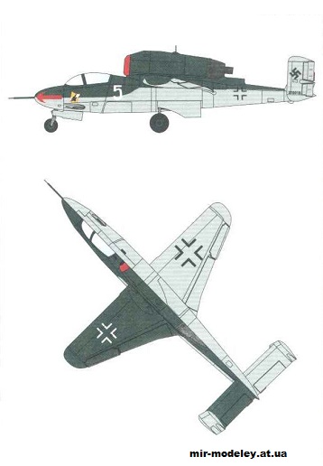 №12466 - Heinkel He-162A (KEL 034) из бумаги