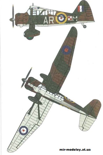 №12468 - Westland Lysander (KEL 036) из бумаги