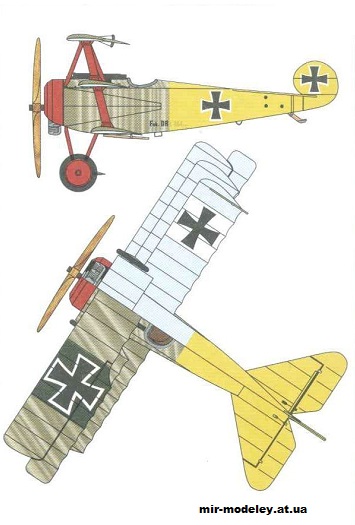 №12464 - Fokker Dr.I Triplane [KEL 030] из бумаги