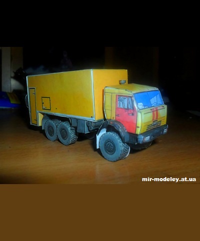 №12777 - Передвижная авторемонтная мастерская (ПАРМ) КамАЗ-43114 (Конверсия Oktan) из бумаги