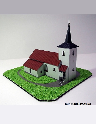 №12884 - Церковь св. Джилжи в Долни Бори / Kostel sv. Jiljí v Dolních Borech [Pavel Styl] из бумаги