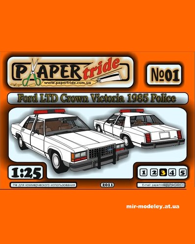 №12802 - Ford Crown Victoria 1985 (Paper Tride 01) из бумаги
