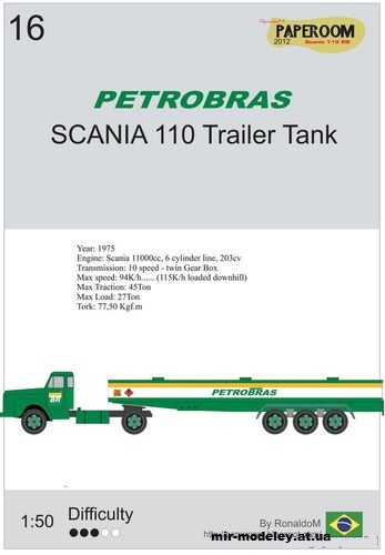 №12826 - Scania 110 trailer fuel tank (Paperoom) из бумаги