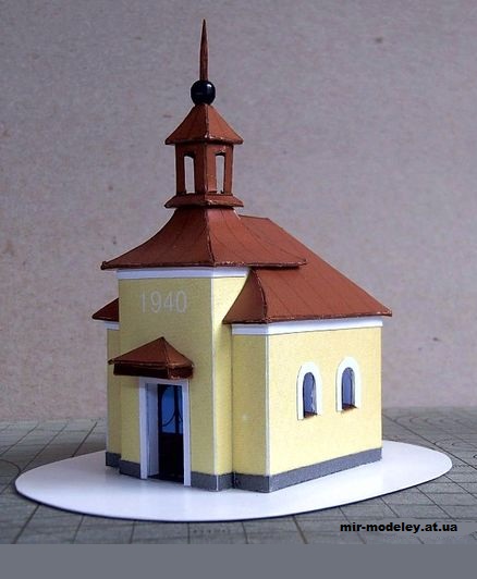 №12867 - Часовня в селе Стржанове / Kaple v obci Stržanov (Pavel Styl) из бумаги